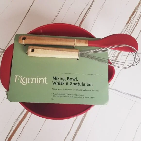 Figmint Mixing Bowl, Whisk & Spatula Set NWTO - Picture 1 of 4